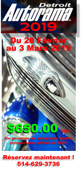 $650.00 Du 28 F�vrier  au 3 Mars 2019      $650.00 CDN Par personne, en occupation double,  incluant taxes et frais de l�OPC   R�servez maintenant ! 514-629-3736 2019